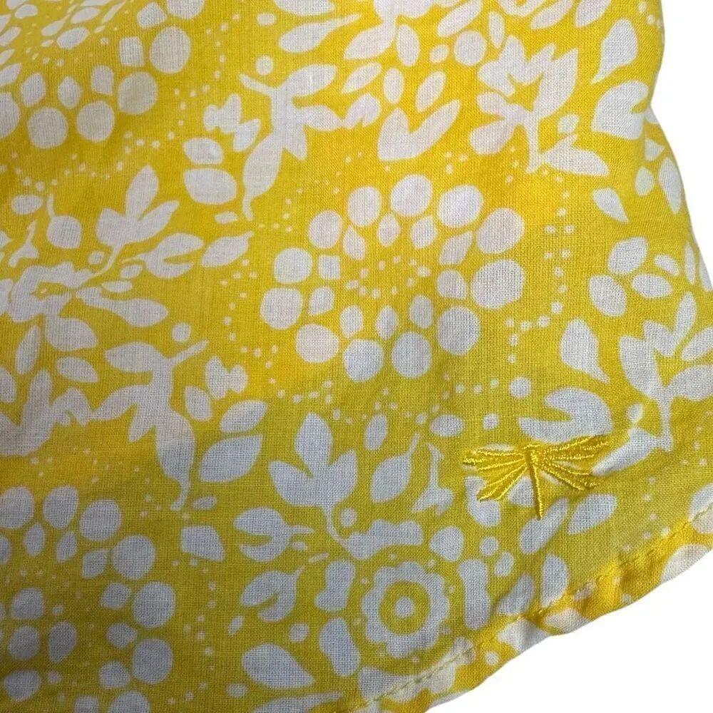 Talbots 2XP Collared Lightweight Button Front Blouse Yellow White - Picture 5 of 8